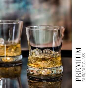 Krosno Whiskey Sour Glasses Old Fashioned Bourbon Cognac Brandy | Set of 6 | 9.8 oz | Cocktails Drinks Water Juice Scotch Irish Liquor Whisky | Made in Europe