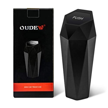 OUDEW Diamond Design Leakproof Car Trash Can - Stylish & Compact