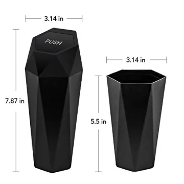 OUDEW Diamond Leakproof Car Trash Can Stylish Compact