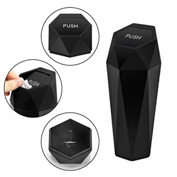 OUDEW Diamond Leakproof Car Trash Can Stylish Compact