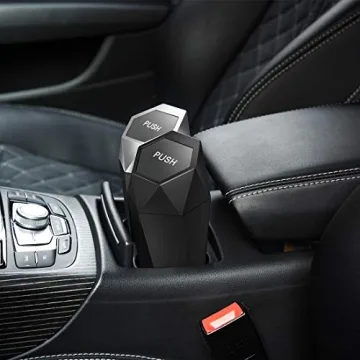 OUDEW Diamond Leakproof Car Trash Can Stylish Compact