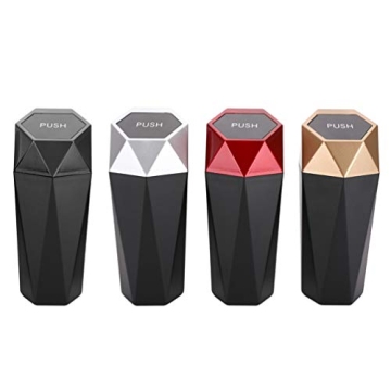 OUDEW Diamond Leakproof Car Trash Can Stylish Compact