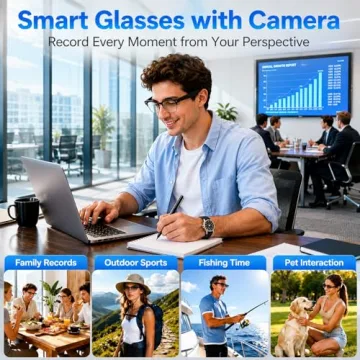 SGUKZF Smart Glasses: 4K Camera, AI Assistant, Bluetooth Audio