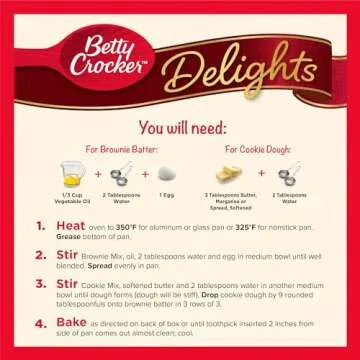 Betty Crocker Delights Cookie Brownie Bar Mix 17.4 oz