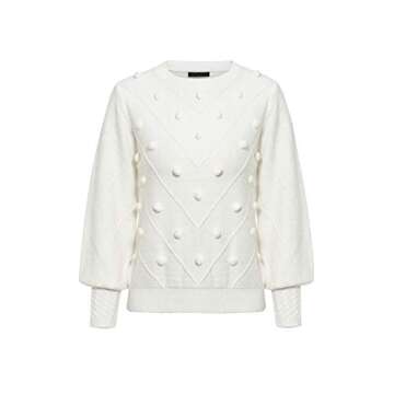 Miessial Women's Cute Fall Pullover Sweater Pompom Top