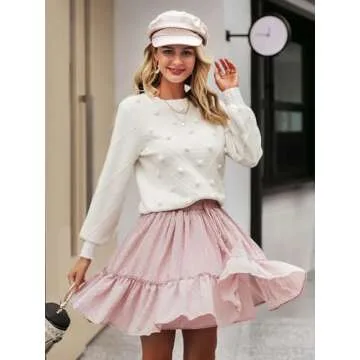 Miessial Women's Cute Fall Pullover Sweater Pompom Top