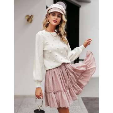 Miessial Women's Cute Fall Pullover Sweater Pompom Top