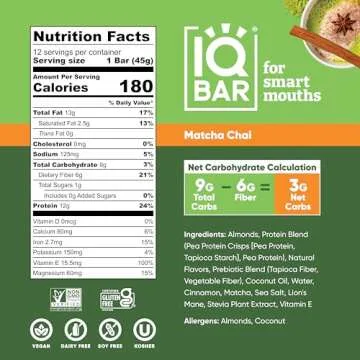 IQBAR Keto Protein Bars - Low Carb & Vegan Energy Snack
