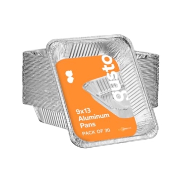 GUSTO [30 Count 9x13 Inch Aluminum Pans, Half-Size Deep Steam Foil Pans, Tin Pans Disposable - Pans ...