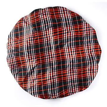 Large Satin Sleep Cap Silk Elastic Night Sleeping Hat Bonnet Nightcap Head Cover with Comfortable Wide Band for Women (TW-3)