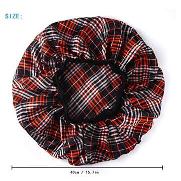 Large Satin Sleep Cap Silk Elastic Night Sleeping Hat Bonnet Nightcap Head Cover with Comfortable Wide Band for Women (TW-3)