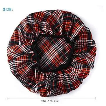 Large Satin Sleep Cap Silk Elastic Night Sleeping Hat Bonnet Nightcap Head Cover with Comfortable Wide Band for Women (TW-3)