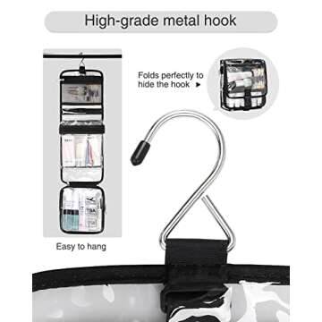 Relavel TSA Approved Clear Hanging Toiletry Bag for Travel