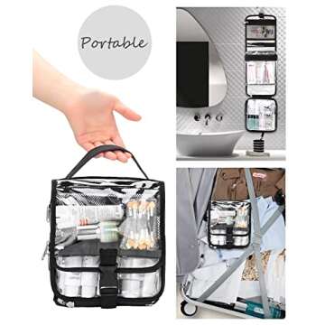 Relavel TSA Approved Clear Hanging Toiletry Bag for Travel