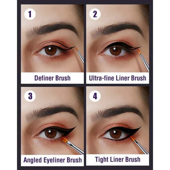 Precision Eyeliner Brush Set in Purple