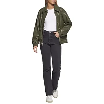 Levi's Women's Faux Leather Bomber Jacket for Trendy Style