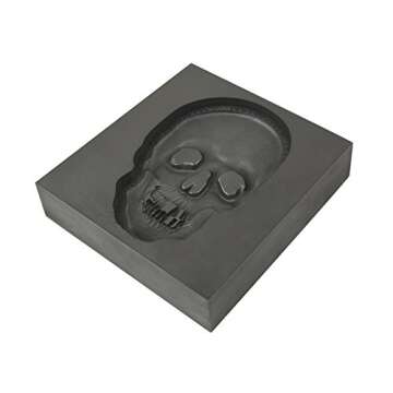Large Skull 3D Graphite Ingot Mold for Precious Metal Casting