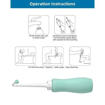 Portable Bidet for Toilet, Bidet Attachment,Handheld Personal Travel Bidet Parts 650ml Extra Long Pointed Nozzle Spray for Childbirth, Personal Hygiene, Outdoor, Camping with Travel Bag- 22oz/ Green