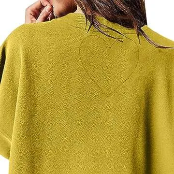 Lenago Women Oversized Sweatshirt Dress Scuba Dupes Sweatshirt Hot Shot Free Patchwork Long Sleeve Crewneck Pullover Tops People Baggy Flowy Pleated Sweatshirts Mini Dress My the Orders Yellow S