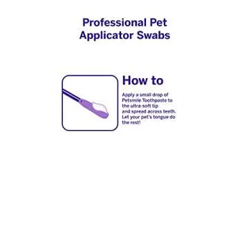 Petsmile Professional Pet Toothpaste Applicator Swabs - Cat & Dog Toothbrush Alternative - Dental Care for Small & Large Pets - Cat & Dog Teeth Cleaning - Dog Toothpaste Not Included (50 Swabs)