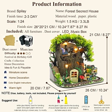 Spilay DIY Miniature Dollhouse Kit - Forest Secret House