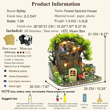 Spilay DIY Miniature Dollhouse Kit - Forest Secret House