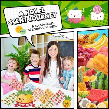 HORIECHALY Scratch and Sniff Stickers for Kid, Smelly Stickers 85 Sheets 17 Scents, Scented Reward S...