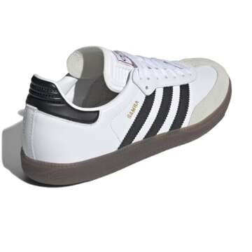adidas Unisex Samba Indoor Sneaker, White/Black/Vivid Red, 11.5 US Men