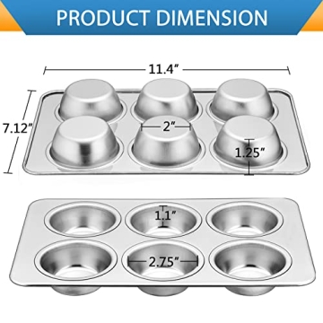 E-far Stainless Steel Muffin Pan Set for Healthy Baking