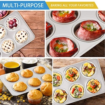 E-far Stainless Steel Muffin Pan Set for Healthy Baking
