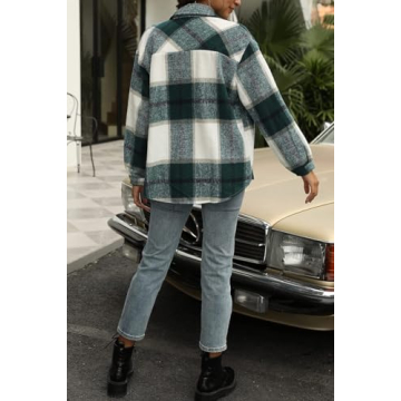 AUTOMET Women's Stylish Flannel Shacket for Fall