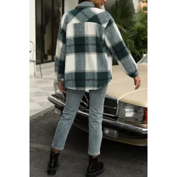AUTOMET Women's Stylish Flannel Shacket for Fall