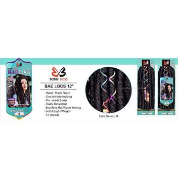 Bobbi Boss Synthetic Hair Crochet Braids Bae Locs 12" (1)
