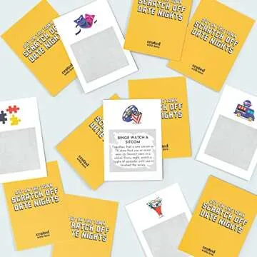 Crated with Love - Date Deck Scratch Off Cards for Couples, Date Night Ideas Card Deck for Mystery Couples Challange, Girlfriend Boyfriend Husband Wife Anniversary Couples Gift