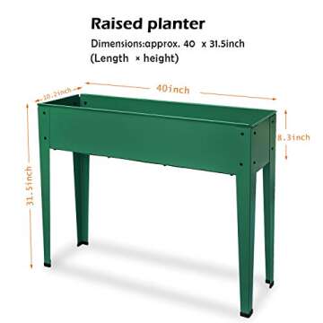 Raised Garden Bed for Vegetables Elevated Planter Box with Legs Outdoor Patio Flower Herb Container ...