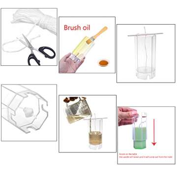 MILIVIXAY Hexagon Pillar Candle Mold-Width:2.28 inch,Height:6.10 inch-Durable PC Candle Mold for Making Candles