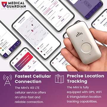 Mini Guardian - 4G Medical Alert System by Medical Guardian - Call to Activate - Assistive Devices for Elderly Monitoring, 24/7 Easy Alert Button (Silver)