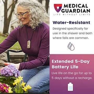 Mini Guardian - 4G Medical Alert System by Medical Guardian - Call to Activate - Assistive Devices for Elderly Monitoring, 24/7 Easy Alert Button (Silver)