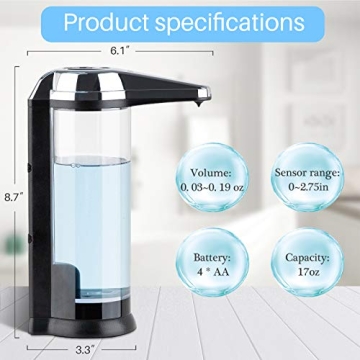 Secura Touchless 17oz Soap Dispenser for Modern Homes