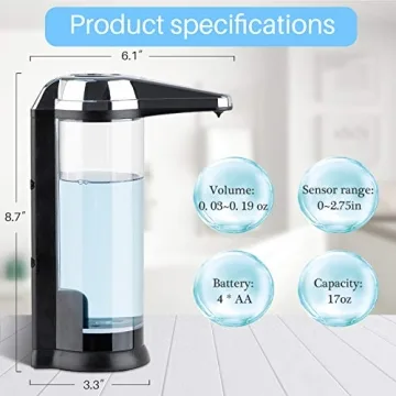 Secura Touchless 17oz Soap Dispenser for Modern Homes