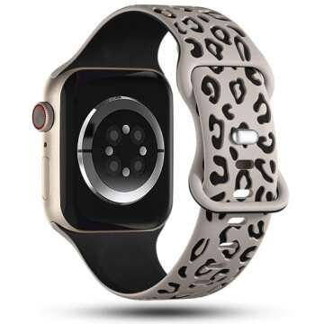 CreateGreat Leopard Engraved Apple Watch Bands for All Models