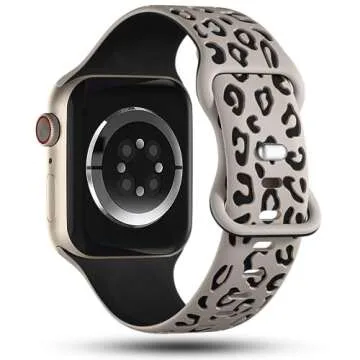 CreateGreat Leopard Engraved Apple Watch Bands for All Models