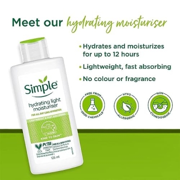Simple Hydrating Light Moisturiser 125ml - Gentle Care