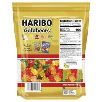 HARIBO Goldbears Gummi Candy - 28.8 oz Resealable Bag, Assorted Flavors