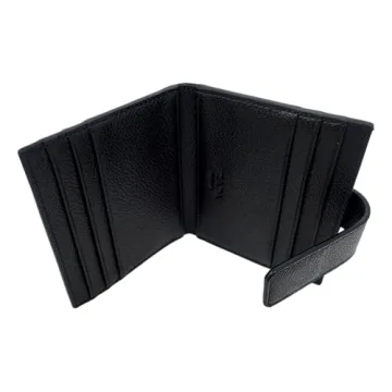 Prada Men's Black Leather Bifold Wallet with Logo