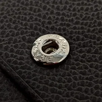 Prada Men's Black Leather Bifold Wallet with Logo