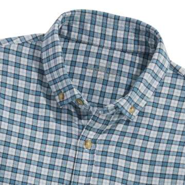 vineyard vines Boys' Stretch Flannel Check Shirt, Larkspur, X-Large