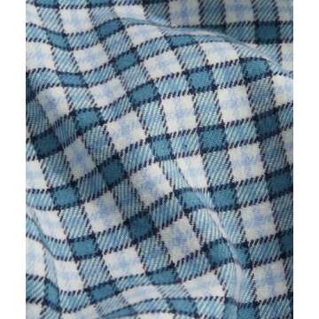 vineyard vines Boys' Stretch Flannel Check Shirt, Larkspur, X-Large