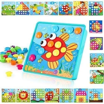 Educational Button Art Toy for Toddlers and Preschoolers