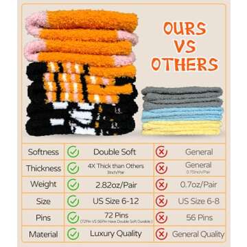 TEHOOK 4 Times Thicker Halloween Fuzzy Socks, Halloween Gifts for Women, Boo Spooky Basket Stuffers ...
